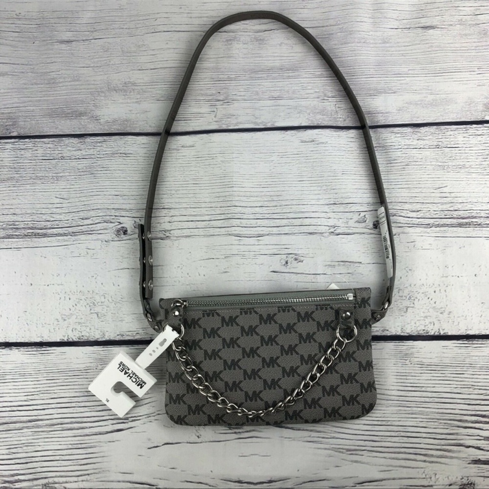 Michael Kors Belt Bag Fanny Pack MK Logo Grey XL